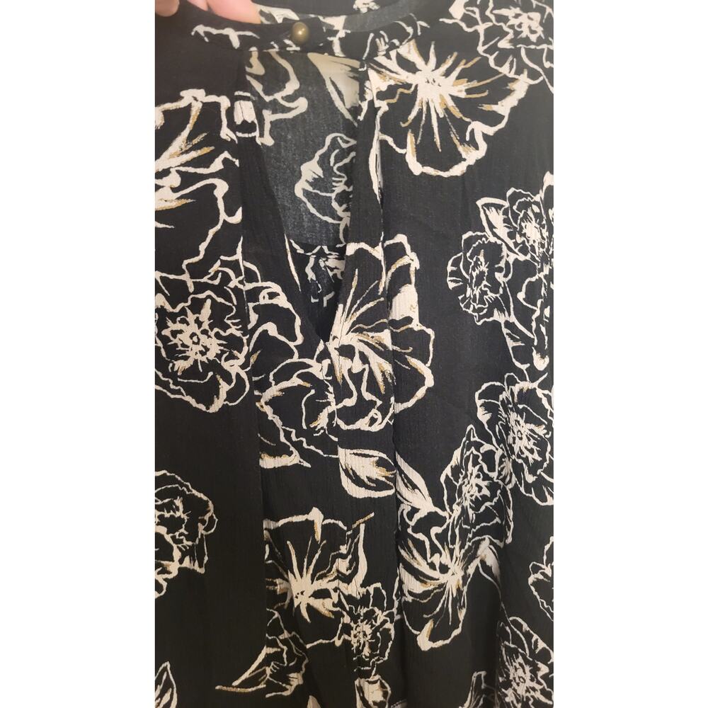 Free People Swing Out of it Black Floral Tunic Flowy Oversized dress sz Medium - Picture 5 of 11